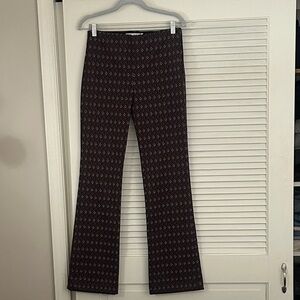 Zara Brown Geometric Stretchy Print Trousers